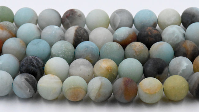Frosted Amazonite A Grade 4mm, 6mm, 8mm, 10mm, 12mm matte Round Beads -Full strand Main Image