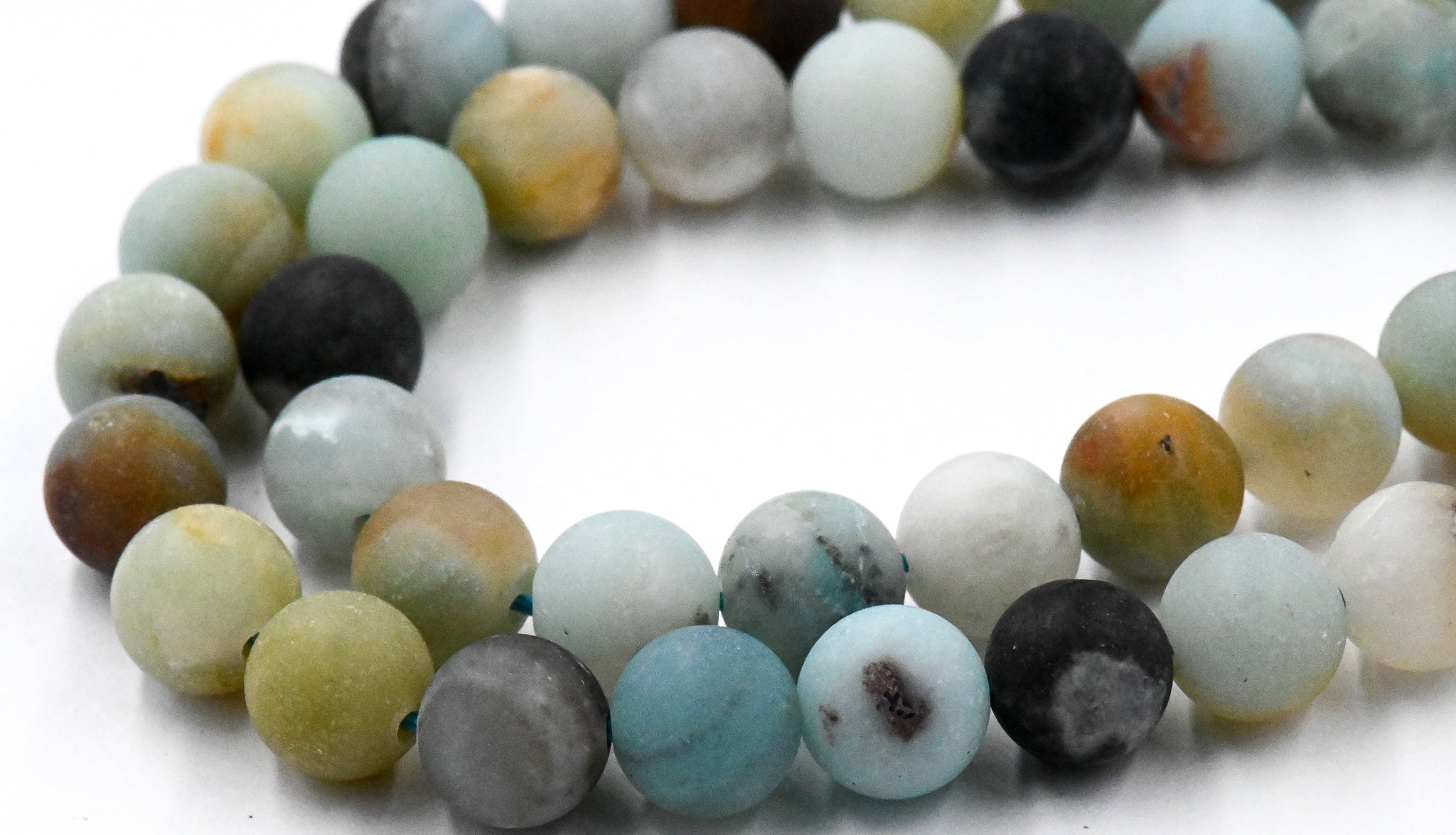 Frosted Amazonite A Grade 4mm, 6mm, 8mm, 10mm, 12mm matte Round Beads -Full strand