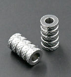 Stainless Steel Tube Beads, Grooved, Column, Stainless Steel Color -10pc