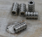 Stainless Steel Tube Beads, Grooved, Column, Stainless Steel Color -10pc