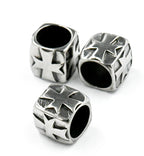 Stainless Steel Beads, Large Hole Beads, Rectangle with Cross, Antique Silver, 1pc