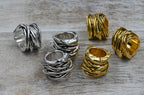 Swirl Wrap 10pc Large Hole beads Antique Silver or Antique Gold Asymmetrical Spacer