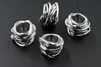 Swirl Wrap 10pc Large Hole beads Antique Silver or Antique Gold Asymmetrical Spacer