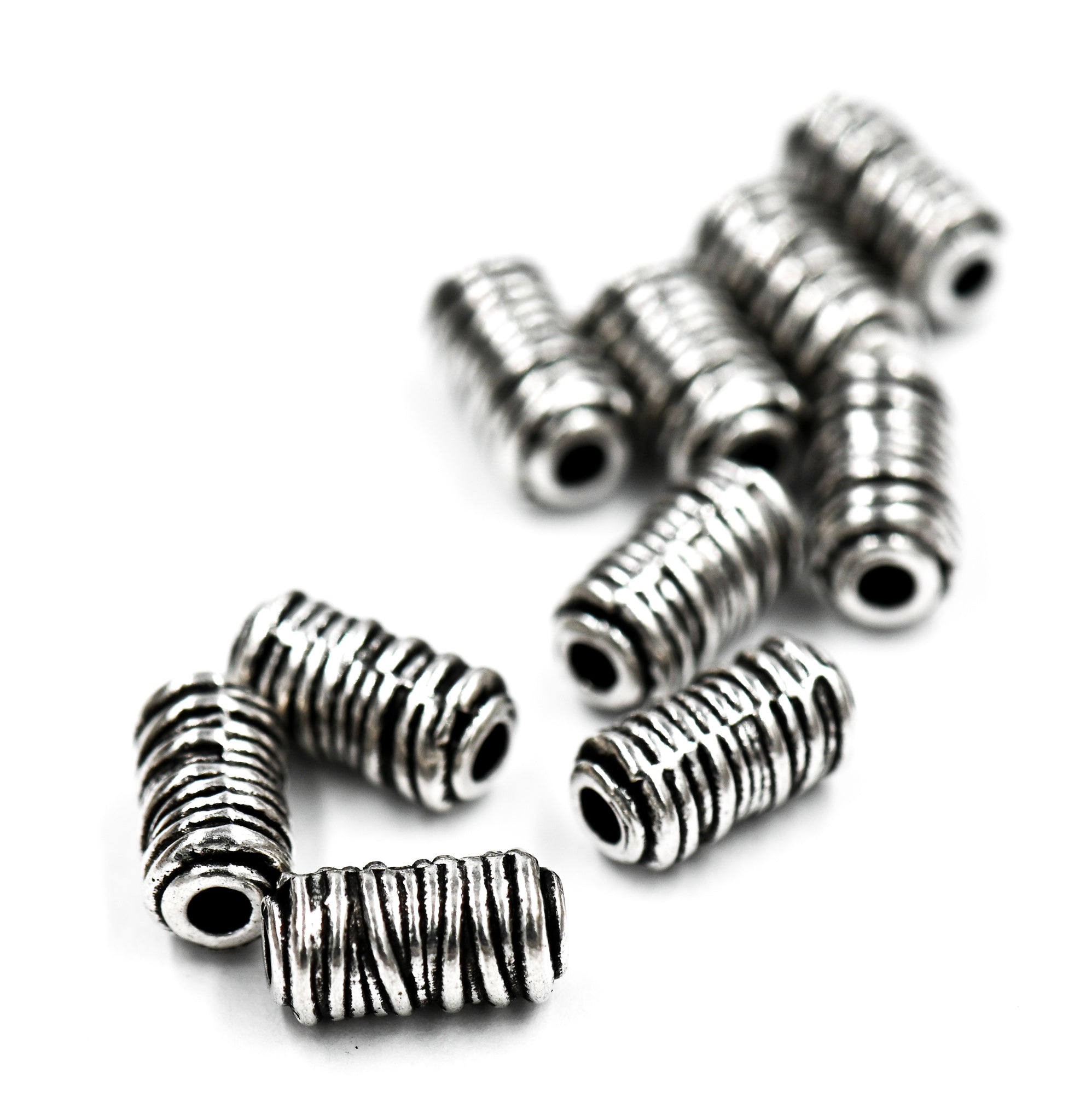 Wrapped Column Spacers, 20pc Antique Silver, Bronze or Gold 11x6mm