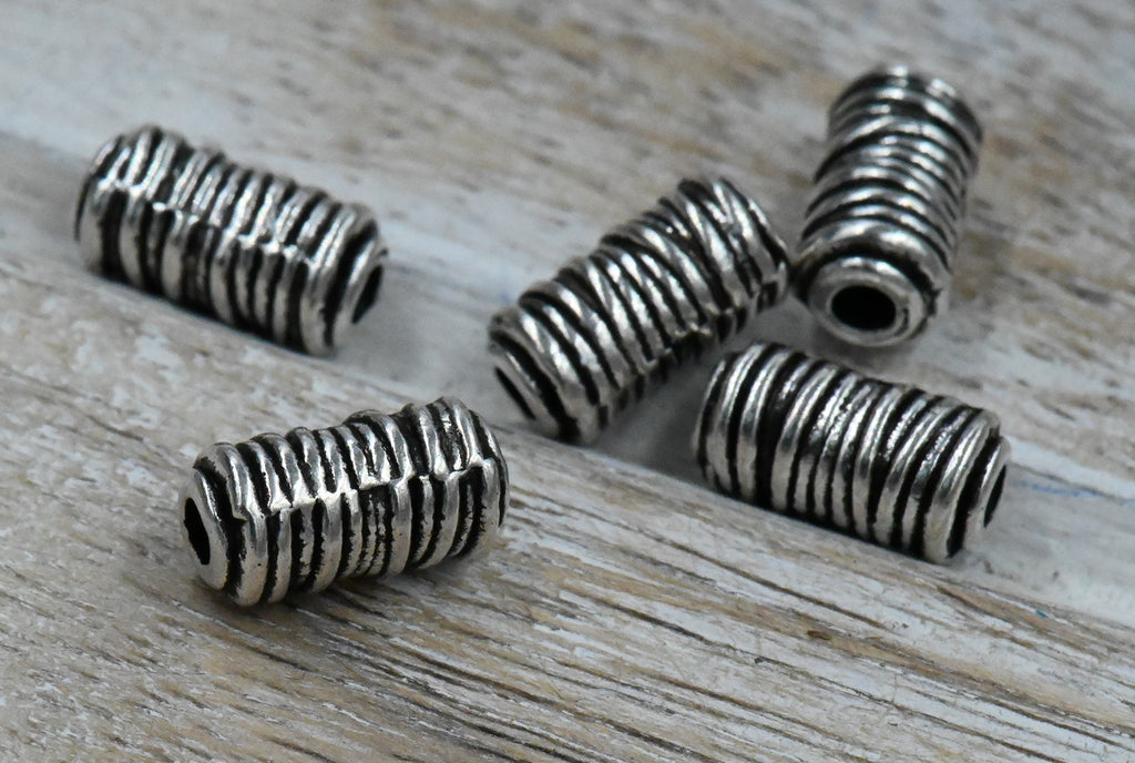 Wrapped Column Spacers, 20pc Antique Silver, Bronze or Gold 11x6mm