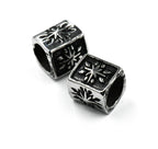 Stainless Steel Beads, Large Hole Beads, Two Tone, Antique Silver, 1pc