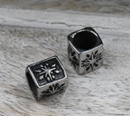Stainless Steel Beads, Large Hole Beads, Two Tone, Antique Silver, 1pc