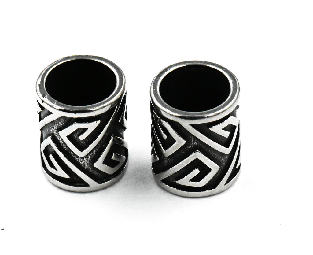 Stainless Steel Beads, Large Hole Beads, Column, 12x10mm Antique Silver, 1pc