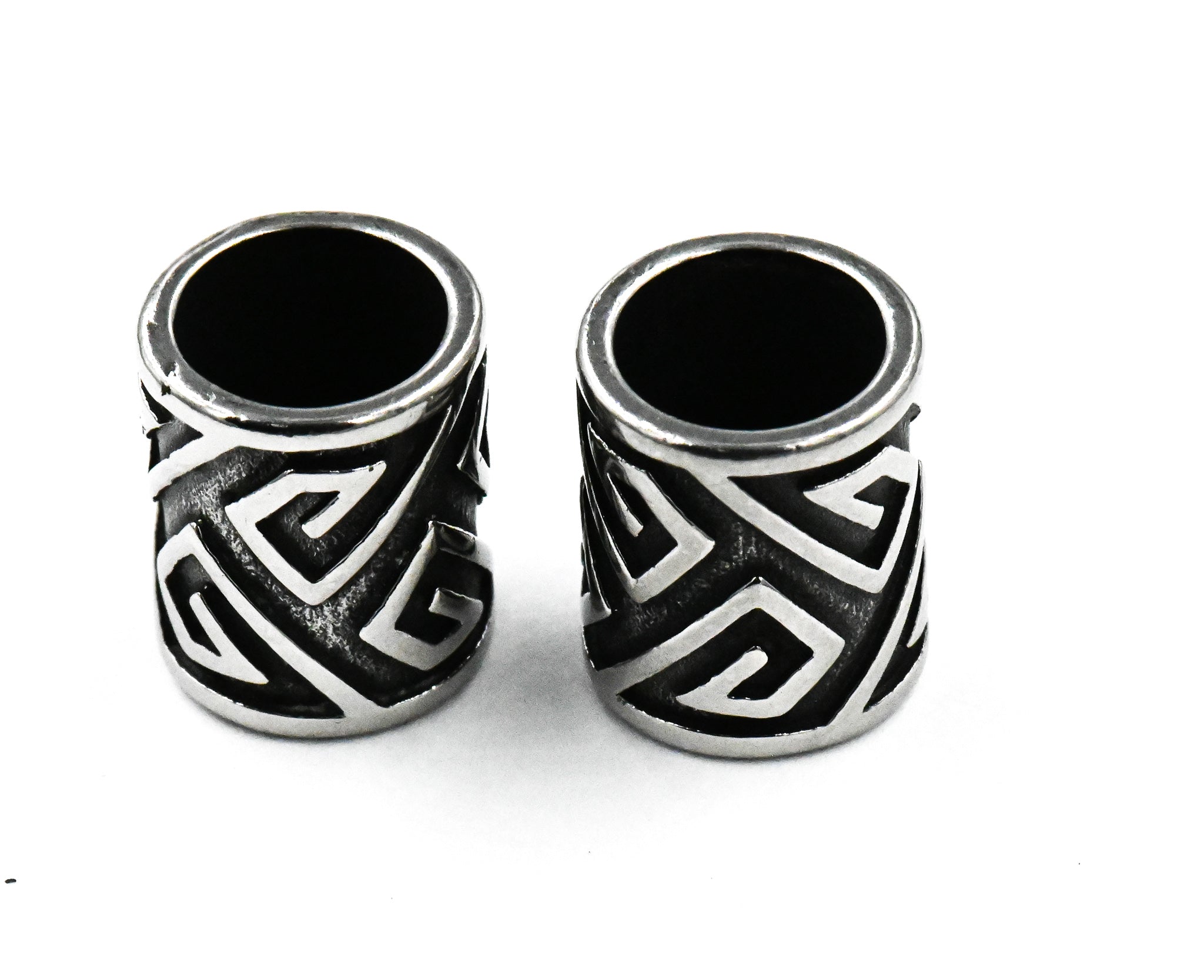 Stainless Steel Beads, Large Hole Beads, Column, 12x10mm Antique Silver, 1pc