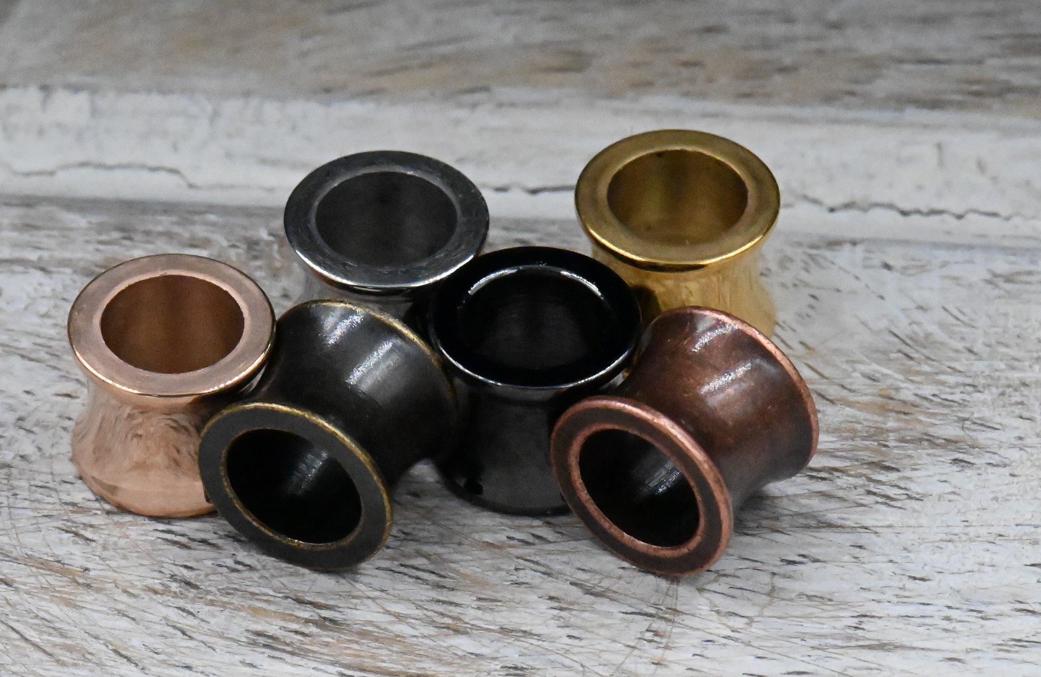 Stainless Steel Beads, 2pc, Large Hole Beads, 10x8mm Rose Gold Silver Copper Bronze Gunmetal