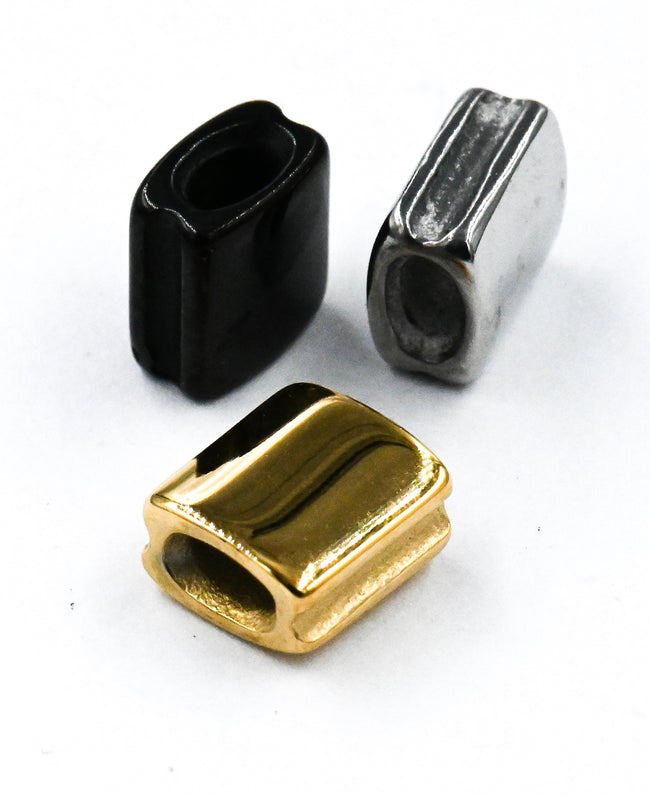 Stainless Steel Beads, 1pc, Large Hole Beads, 7x8mm Gold Silver Gunmetal Hover Image