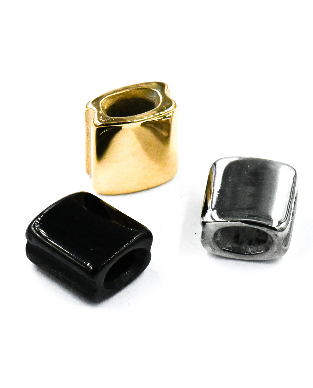 Stainless Steel Beads, 1pc, Large Hole Beads, 7x8mm Gold Silver Gunmetal