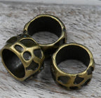 Antique Bronze, 20pc, Animal Pattern Large Hole Beads, 13x8mm Rondelle