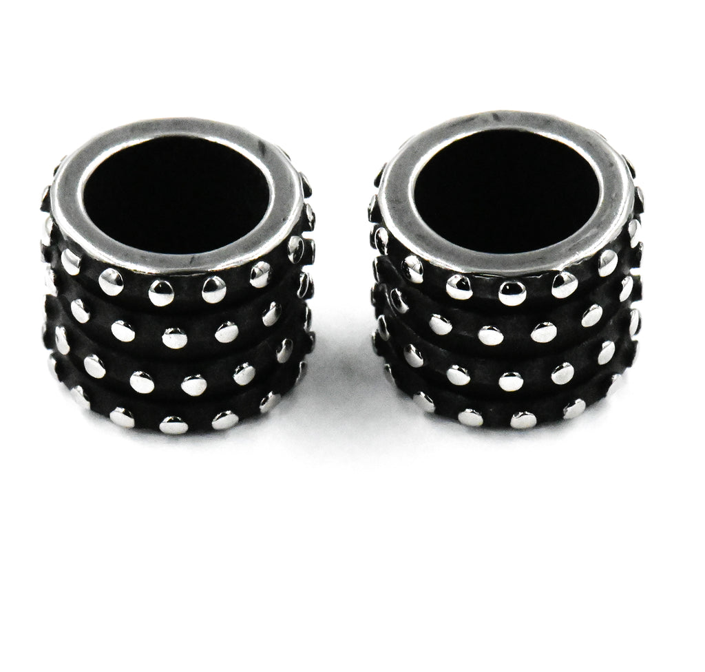 Stainless Steel Beads, Beaded Column, Antique Silver, 12.5x9.5mm,1pc