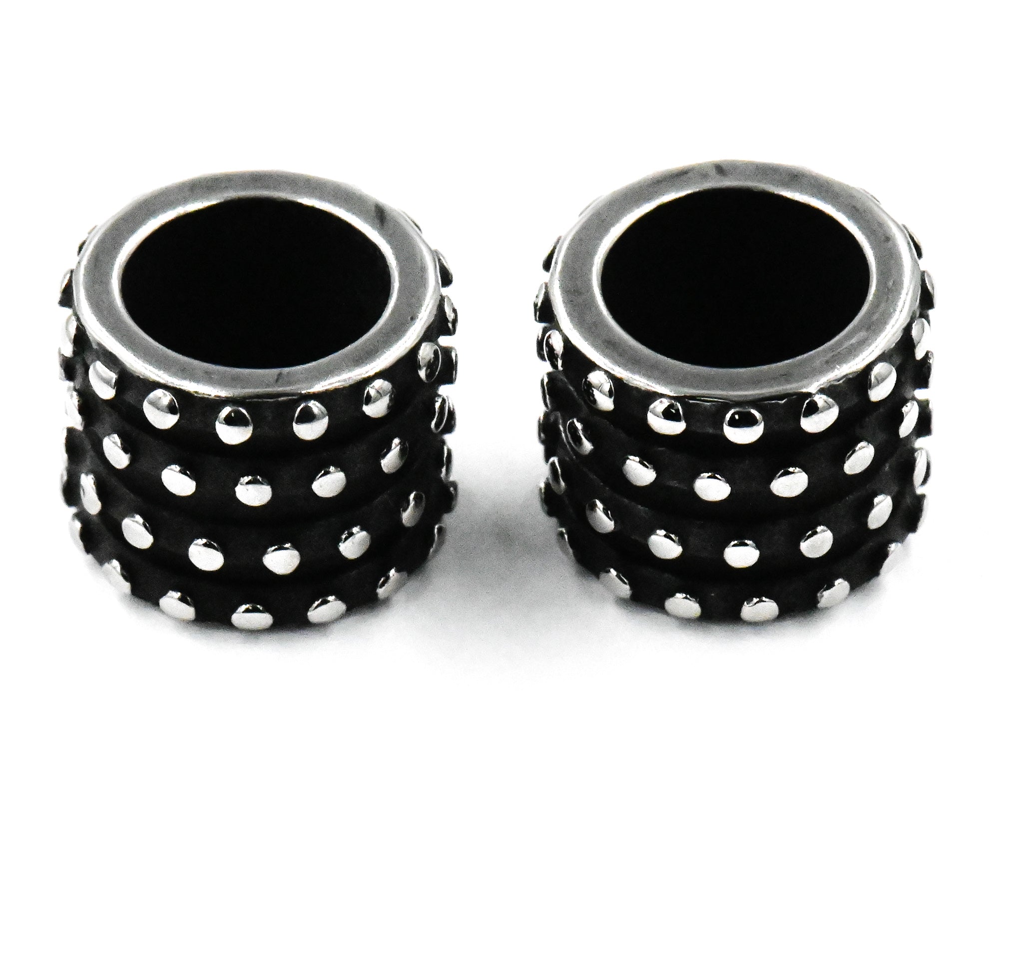 Stainless Steel Beads, Beaded Column, Antique Silver, 12.5x9.5mm,1pc