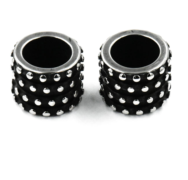 Stainless Steel Beads, Beaded Column, Antique Silver, 12.5x9.5mm,1pc Main Image