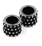 Stainless Steel Beads, Beaded Column, Antique Silver, 12.5x9.5mm,1pc