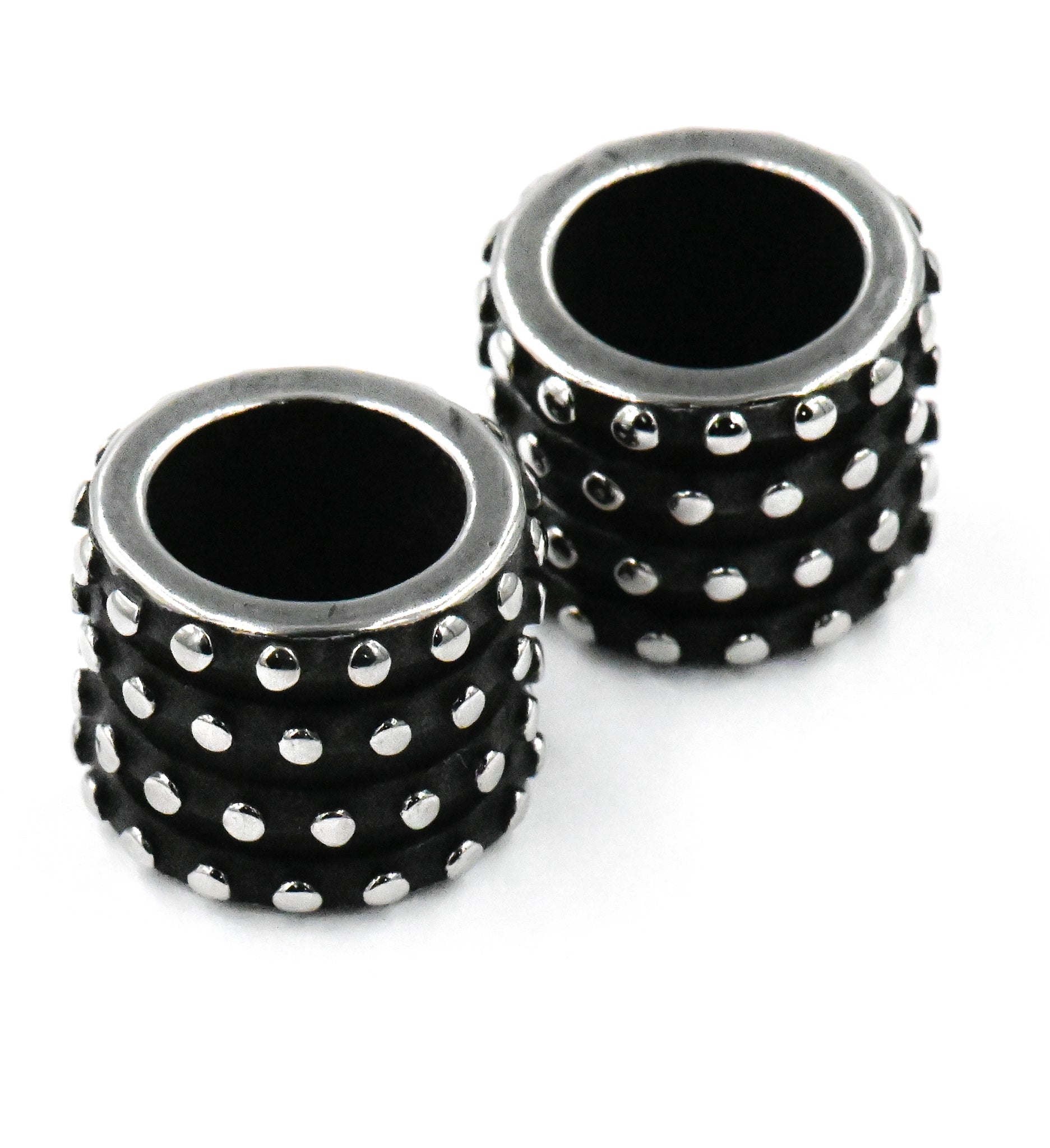 Stainless Steel Beads, Beaded Column, Antique Silver, 12.5x9.5mm,1pc