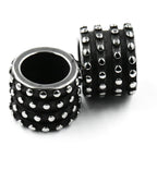 Stainless Steel Beads, Beaded Column, Antique Silver, 12.5x9.5mm,1pc