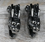 304 Stainless Steel Beads, Dragon, Antique Silver, 14x11x36mm,1pc