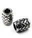 Stainless Steel Beads, 1pc, Weave Pattern Large Hole Beads, 14x11mm Antique Silver