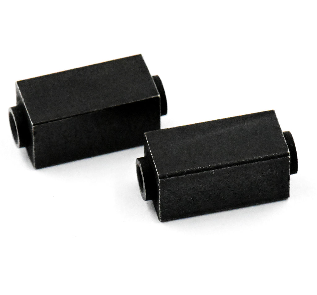 Stainless Steel Beads, Rectangle, Matte Gunmetal Black, 1pc, Large Hole Beads, 6x14mm