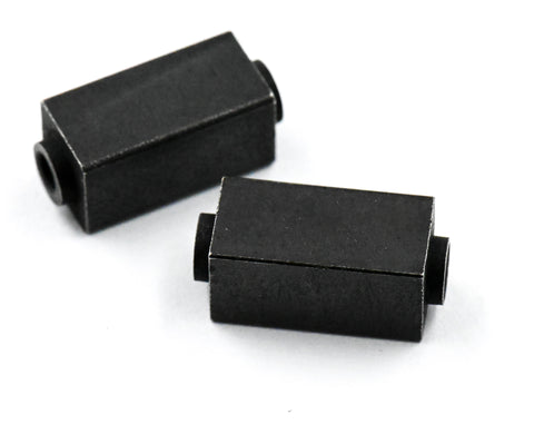 Stainless Steel Beads, Rectangle, Matte Gunmetal Black, 1pc, Large Hole Beads, 6x14mm