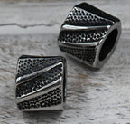 Stainless Steel Beads, 1pc, Large Hole Beads, 11.5x10mm Antique Silver