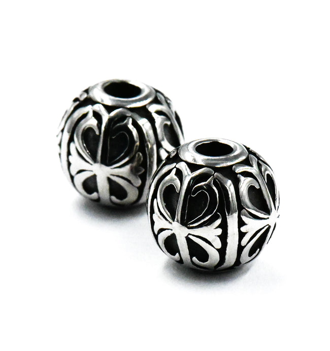 304 Stainless Steel Beads, Flat Round, Antique Silver, 10.5mm -2pc Main Image