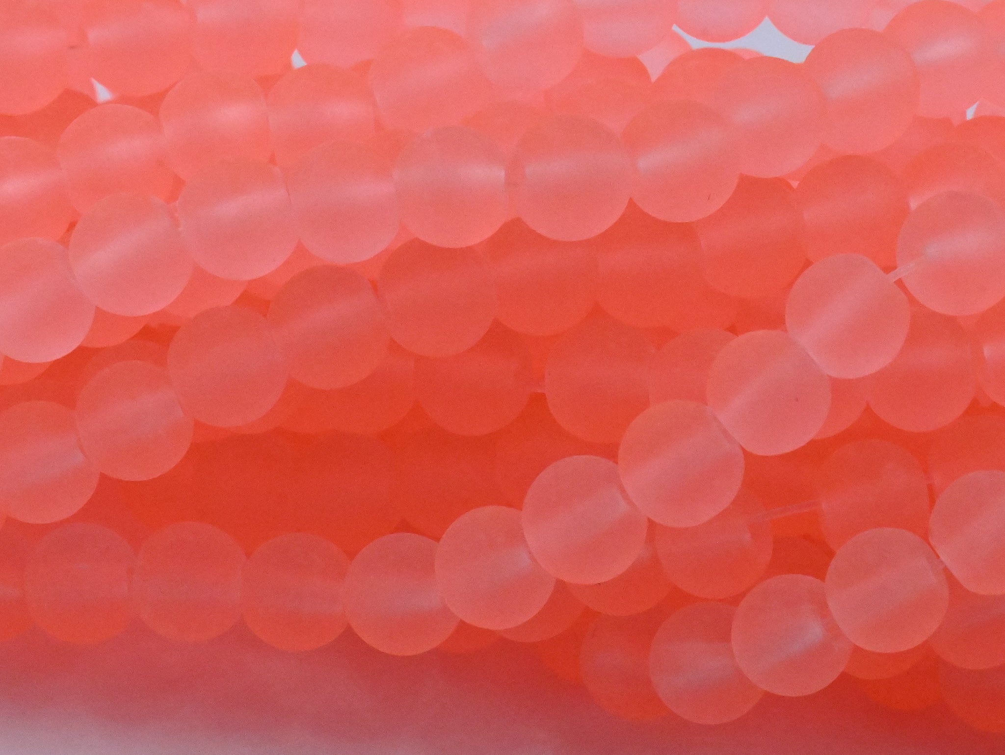 Light Coral 6mm 8mm 10mm Frosted Matte Glass Round Druk Beads