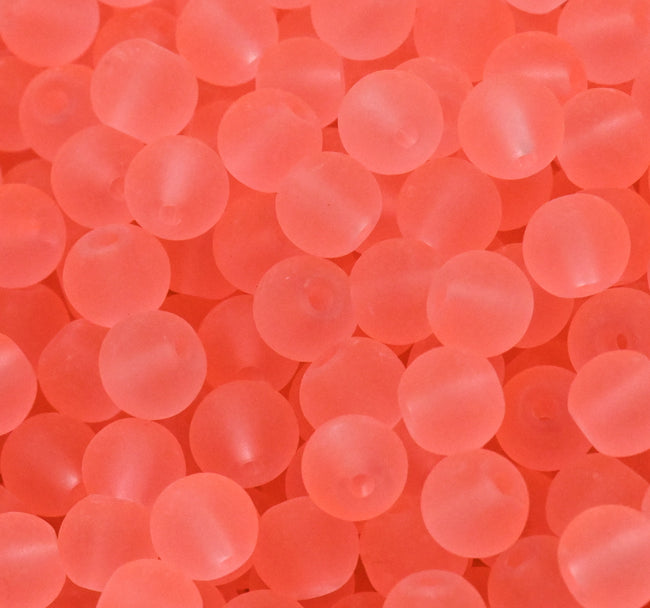 Light Coral 6mm 8mm 10mm Frosted Matte Glass Round Druk Beads Main Image