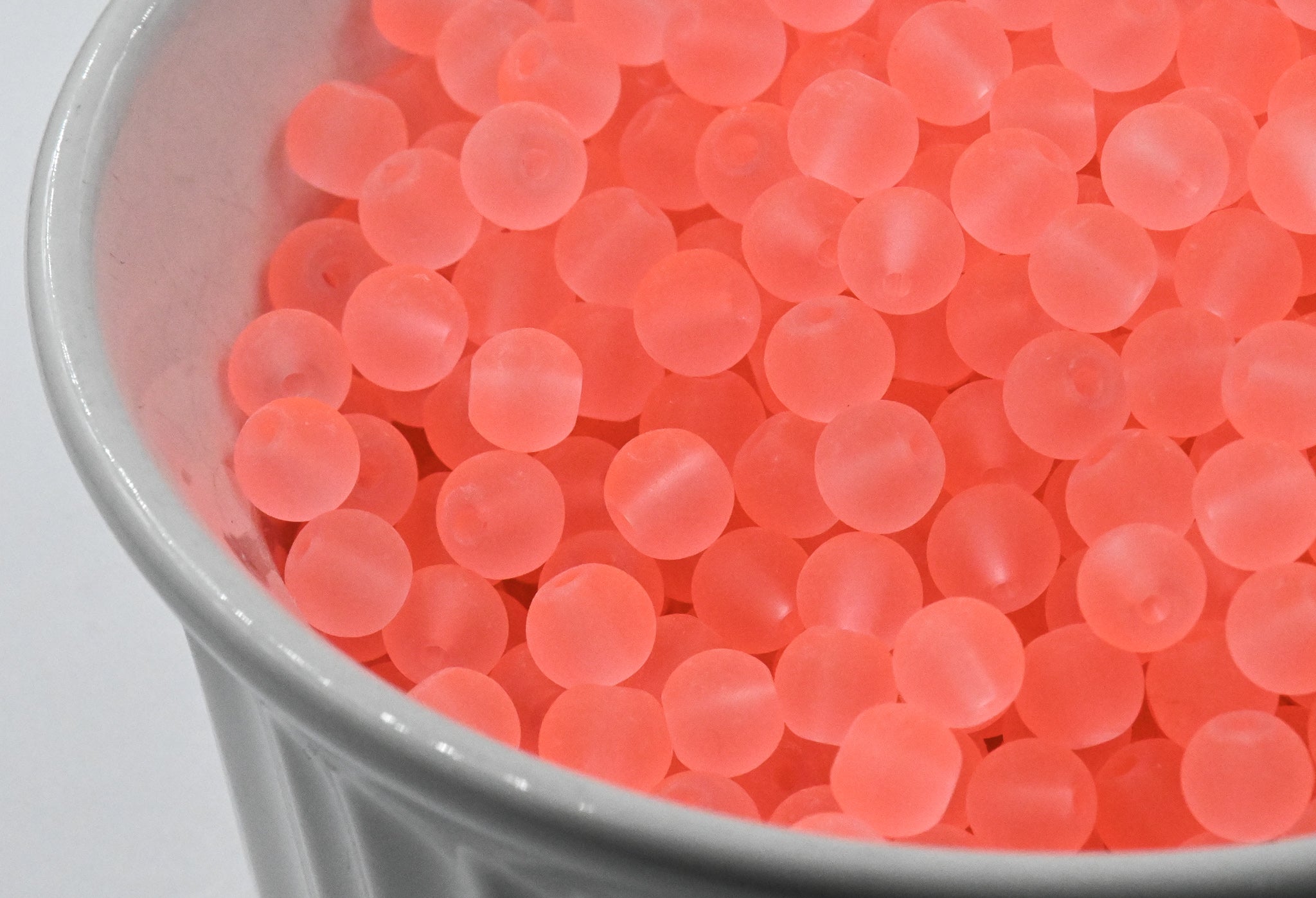 Light Coral 6mm 8mm 10mm Frosted Matte Glass Round Druk Beads
