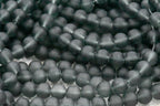 8mm Storm Gray Frosted Matte Glass Round Druk Loose Beads - 100 beads