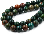 Blue Bloodstone Jasper 4mm, 6mm, 8mm, 10mm Round Beads in Deep Red and Blue Forrest Green