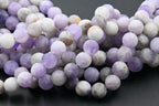 Matte Lavender Amethyst Beads, 8mm natural round Frosted beads  -15 inch strand