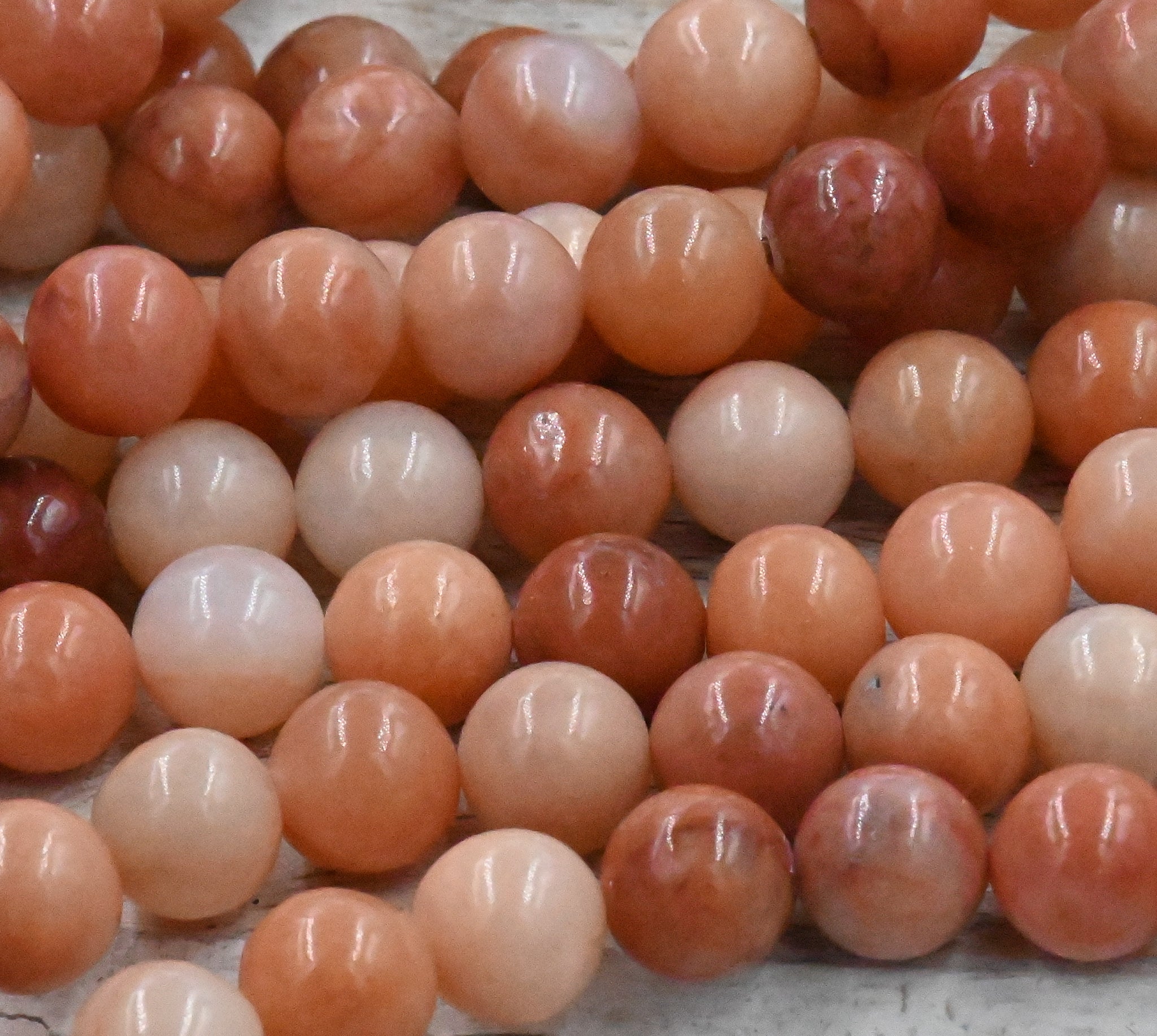 8mm Orange Peach Aventurine