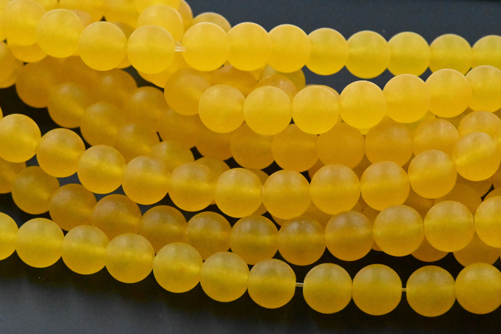 8mm Jade Mango Yellow Matte Smooth