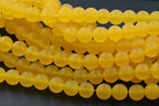 8mm Jade Mango Yellow Matte Smooth