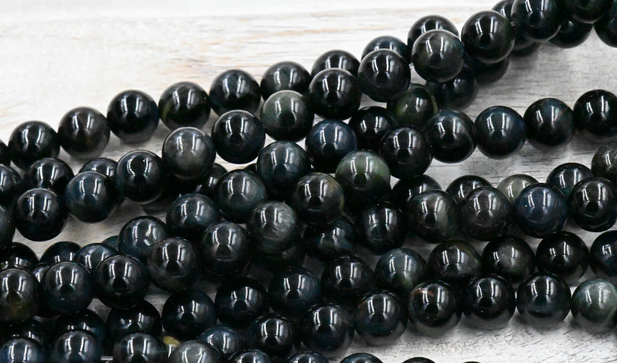 Blue Tiger Eye (A Grade) Round 6mm, 8mm -full strand