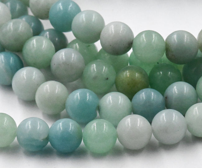 Natural Blue Amazonite 6mm, 8mm Round Beads Hover Image