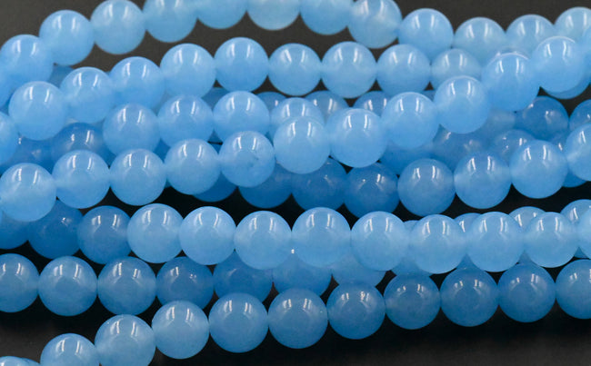 Blue Jade, 4mm, 6mm, 8mm, 10mm, 12mm Purple Jade Round Beads -15 inch strand Main Image