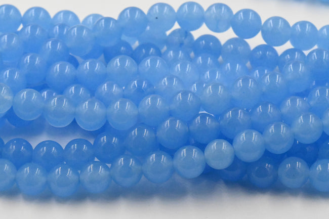 Blue Jade, 4mm, 6mm, 8mm, 10mm, 12mm Purple Jade Round Beads -15 inch strand Hover Image