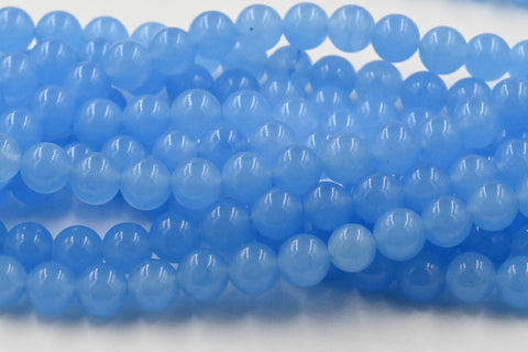 Blue Jade, 4mm, 6mm, 8mm, 10mm, 12mm Purple Jade Round Beads -15 inch strand