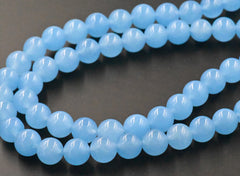 Blue Jade, 4mm, 6mm, 8mm, 10mm, 12mm Purple Jade Round Beads -15 inch strand