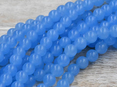 Blue Jade, 4mm, 6mm, 8mm, 10mm, 12mm Purple Jade Round Beads -15 inch strand