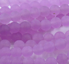 8mm Matte Purple Jade Round Beads -15 inch strand