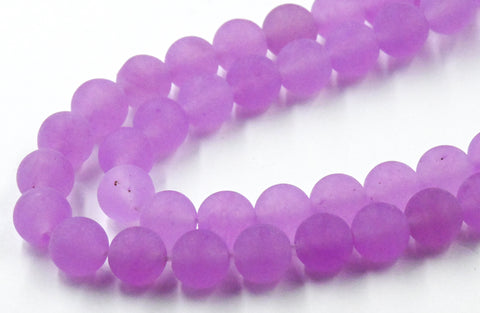 8mm Matte Purple Jade Round Beads -15 inch strand