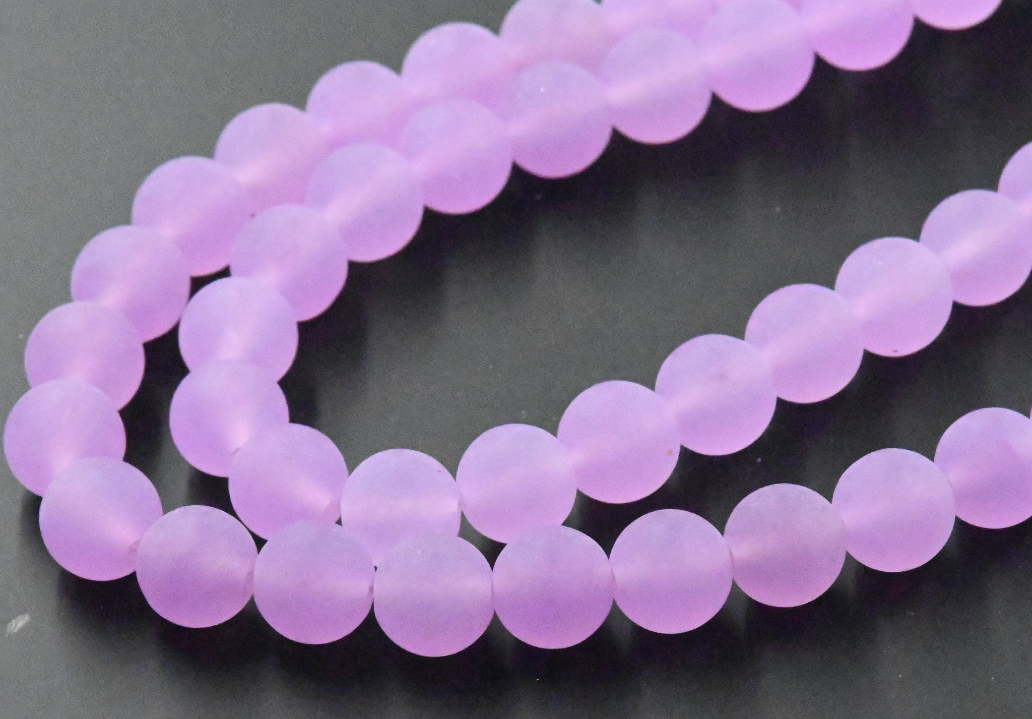 8mm Matte Purple Jade Round Beads -15 inch strand