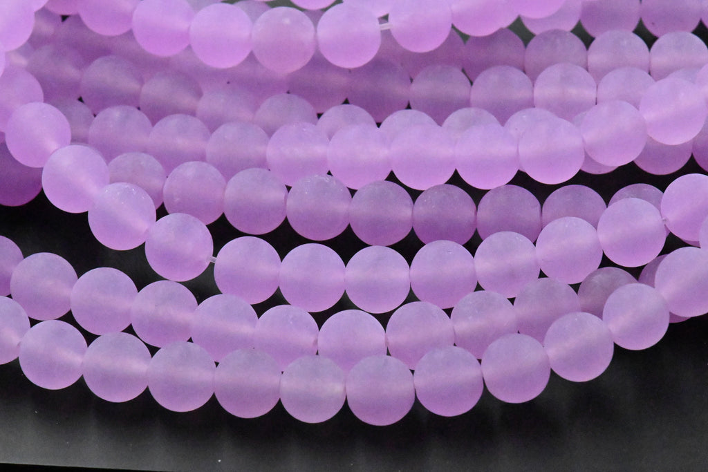 8mm Matte Purple Jade Round Beads -15 inch strand