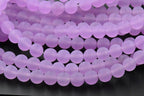 8mm Matte Purple Jade Round Beads -15 inch strand